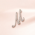 Pearl Initial "M" Brooch | Vybe Global Store - Image 2