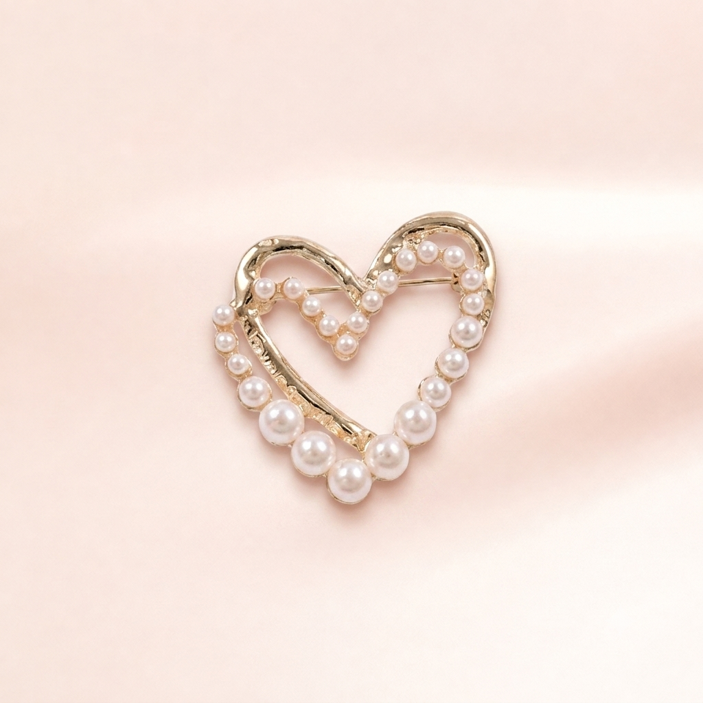 Heart Crystal Brooch