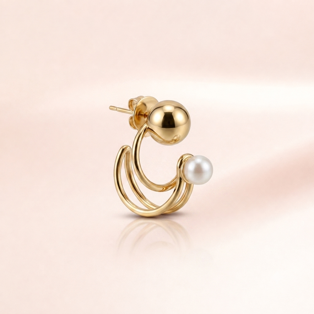 Pearl Cluster Hoop Stud