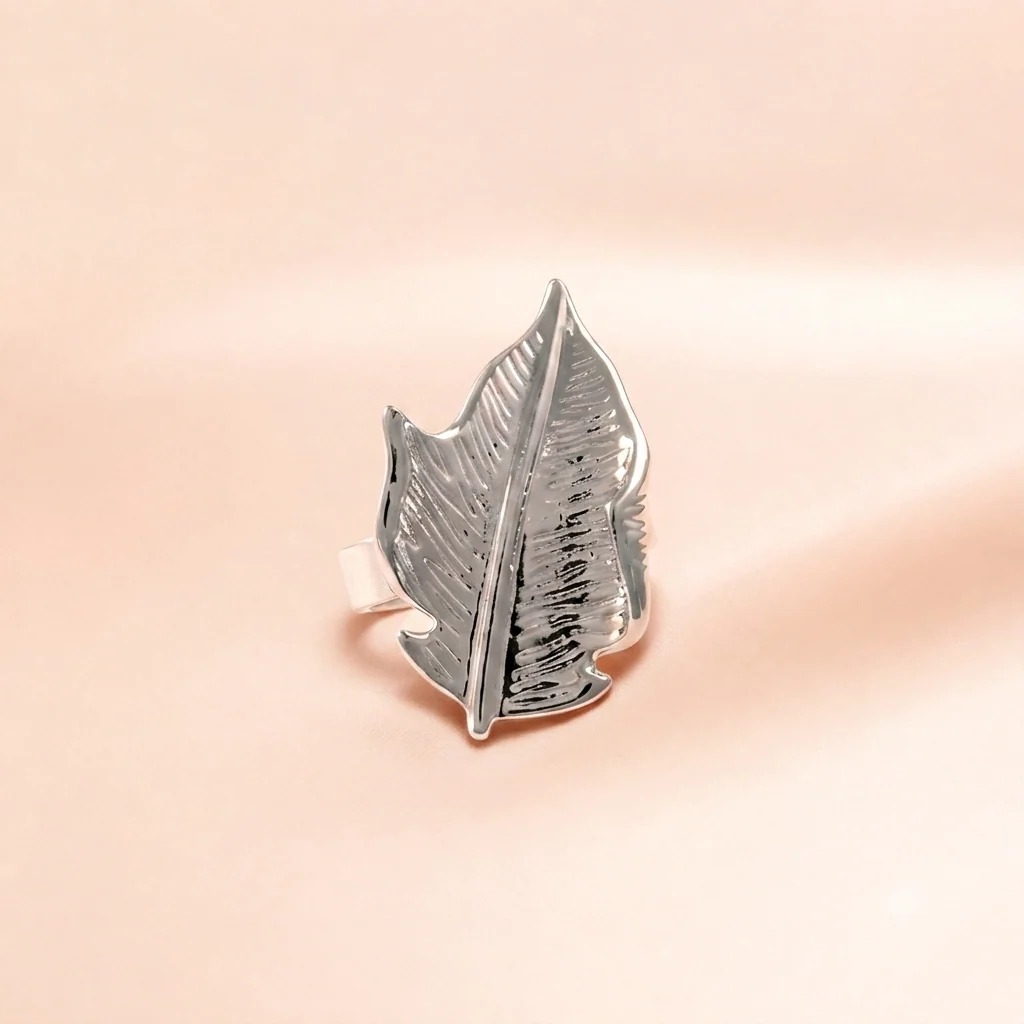 Leaf Feather Ring | Vybe Global Store - Image 2