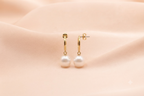 Chain Link Gemstone Ball Drop Earrings