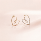 Open Heart Loop Hoop Earrings