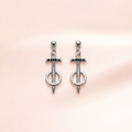 Rose & Nail Charm Drop Earrings