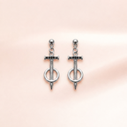 Rose & Nail Charm Drop Earrings