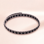 Silver and Black Leather Woven Chain Choker Necklace | Vybe Global Store - Image 2