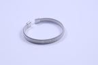 Silver Ribbed Flexible Open Cuff Bracelet