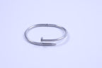 Silver Nail Motif Hinged Bangle