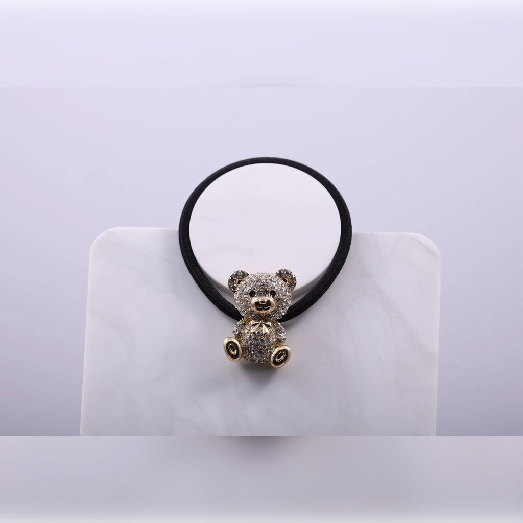 Rhinestone Teddy Bear Hair Tie | Vybe Global Store - Image 2