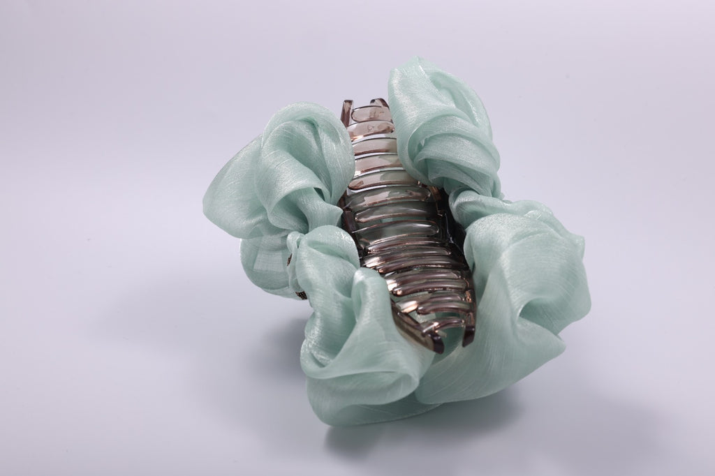 Organza Ribbon Ruffled Hair Claw