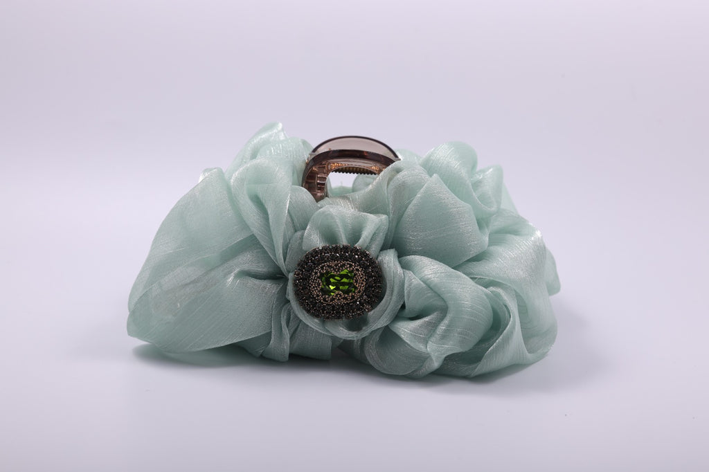 Organza Ribbon Ruffled Hair Claw
