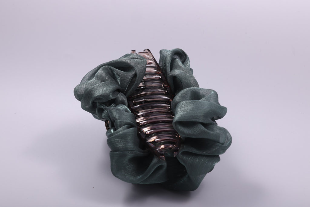 Organza Ribbon Ruffled Hair Claw
