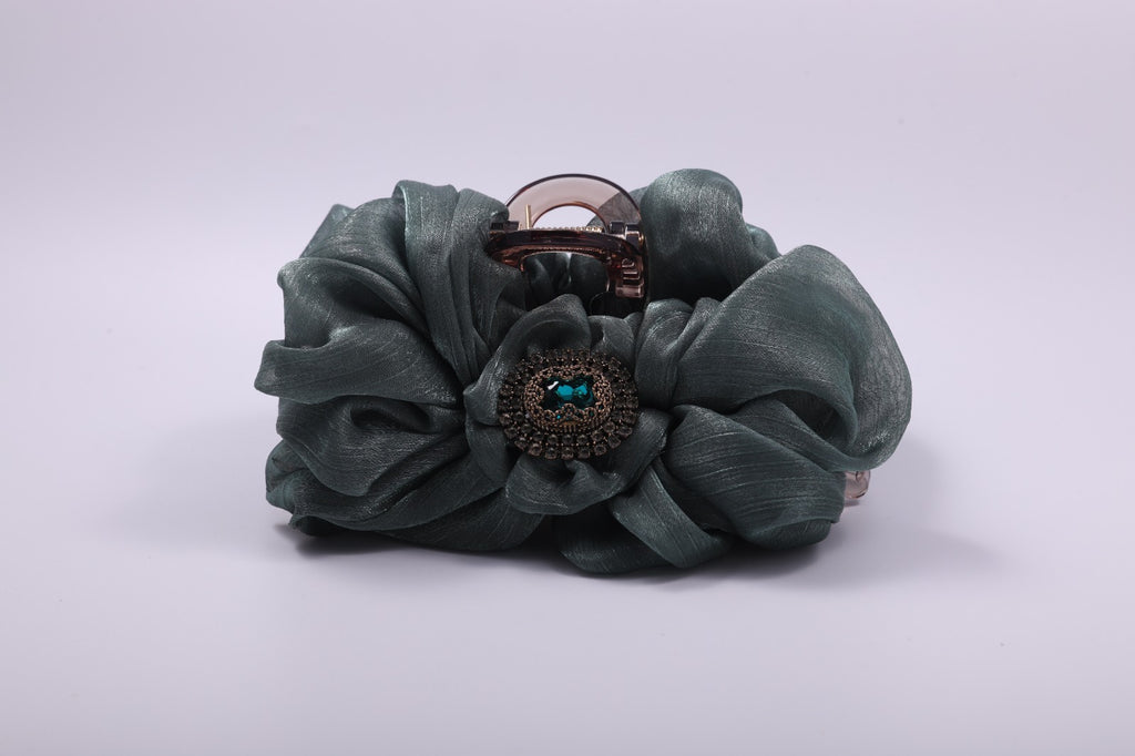 Organza Ribbon Ruffled Hair Claw