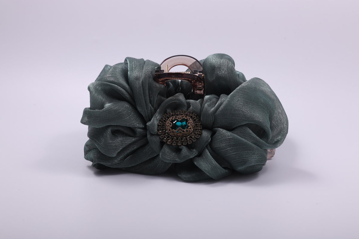 Organza Ribbon Ruffled Hair Claw