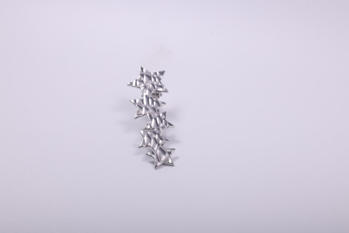 Hammered Star Row Hairpin