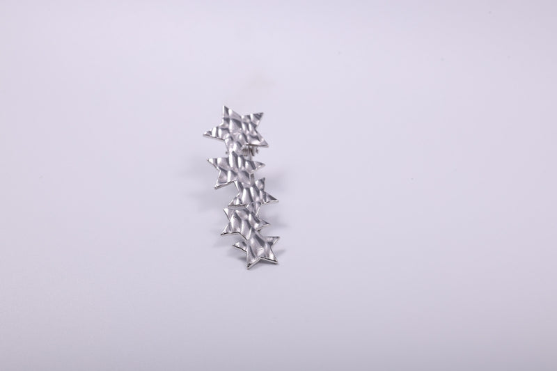 Hammered Star Row Hairpin