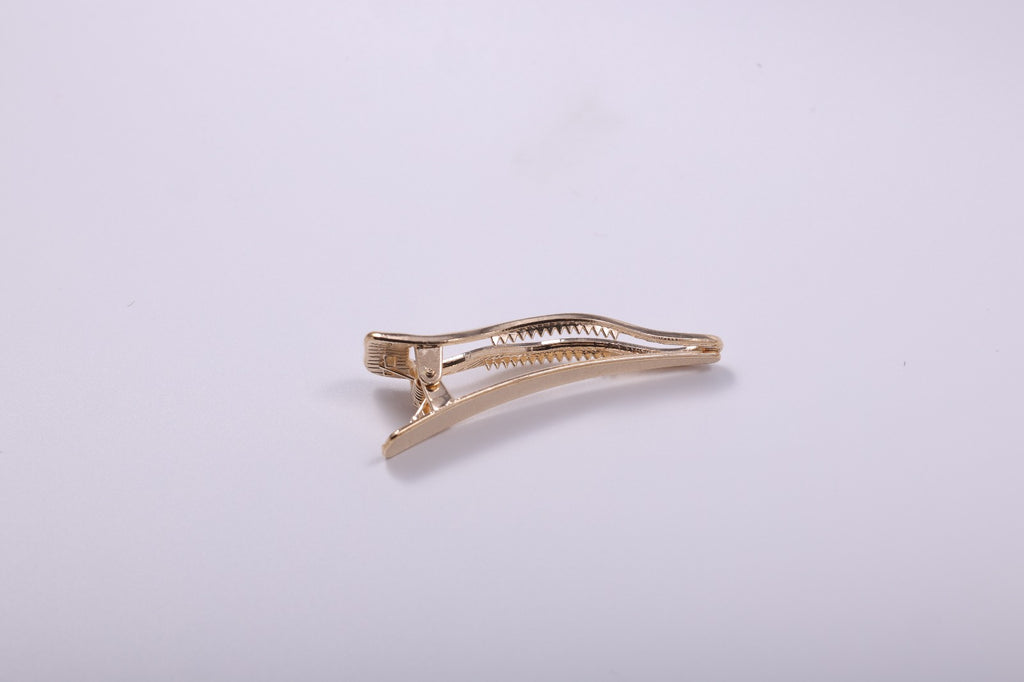 Curved Metallic Duckbill Clip