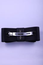 Grosgrain Bow & Curved Rhinestone Buckle Hair Clip