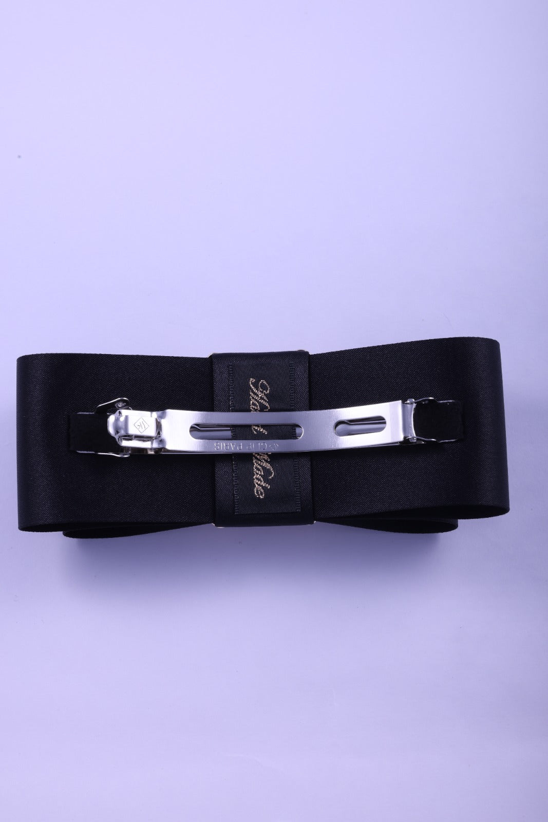 Grosgrain Bow & Curved Rhinestone Buckle Hair Clip