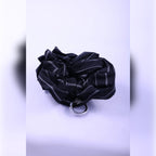 Striped Scrunchie with Silver Ring Charm | Vybe Global Store - Image 9