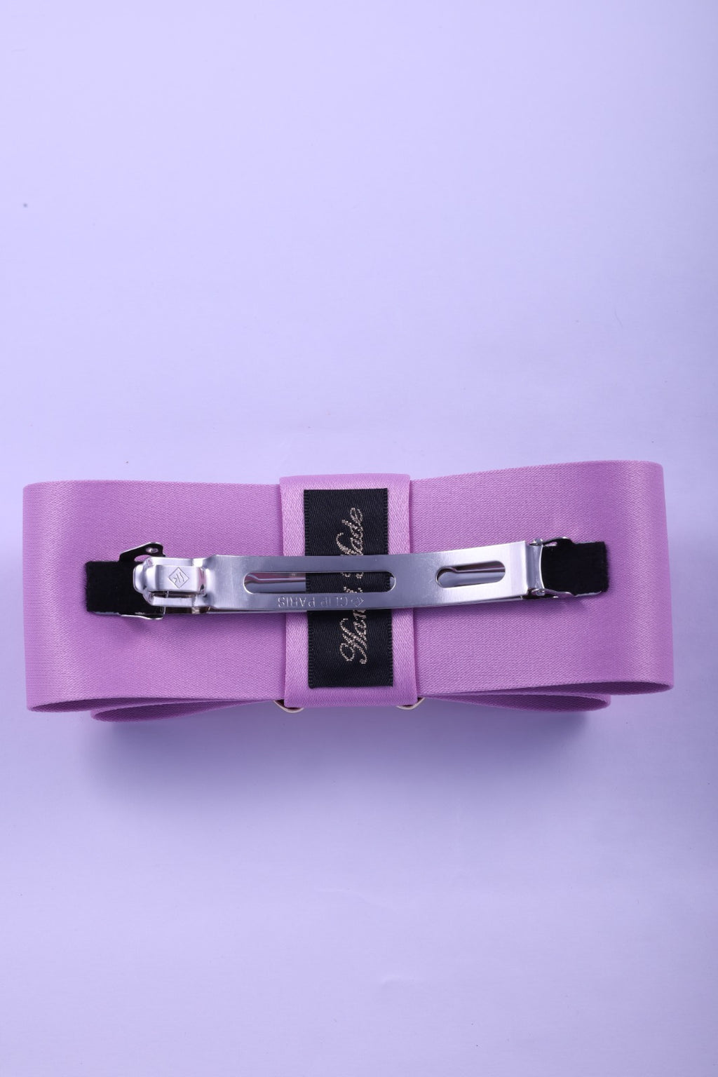 Grosgrain Bow & Curved Rhinestone Buckle Hair Clip