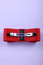 Grosgrain Bow & Curved Rhinestone Buckle Hair Clip
