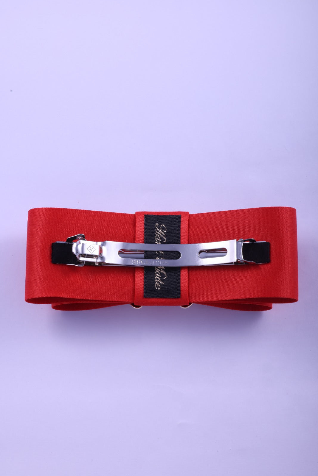 Grosgrain Bow & Curved Rhinestone Buckle Hair Clip