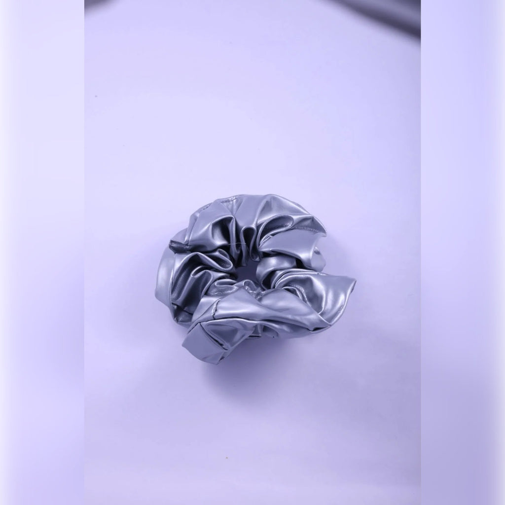 Metallic Faux Leather Scrunchie | Vybe Global Store - Image 2