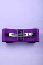Grosgrain Bow & Curved Rhinestone Buckle Hair Clip