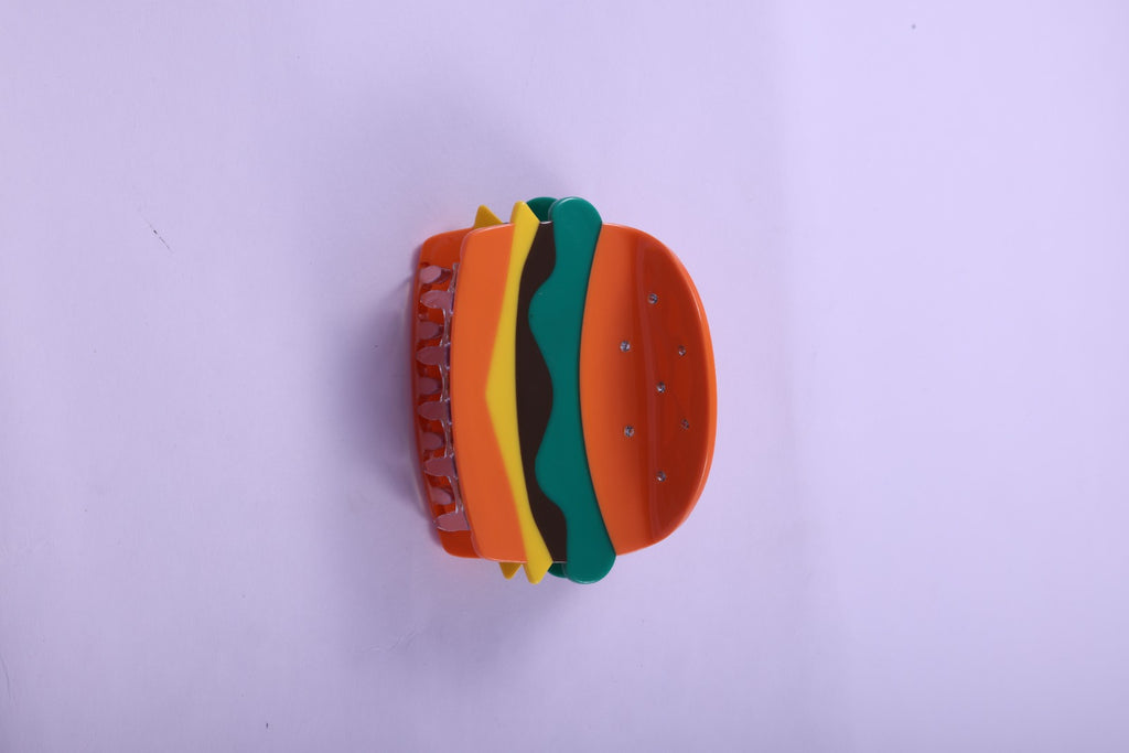 Novelty Hamburger Acetate Hair Claw Clip