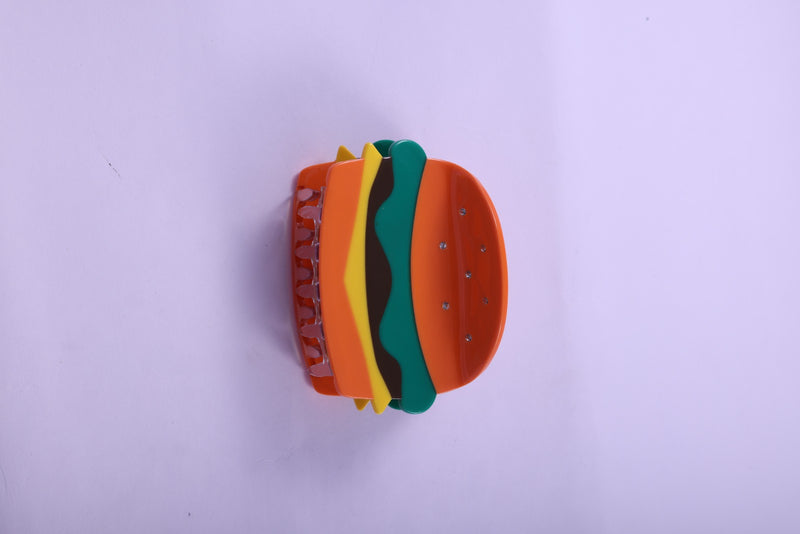 Novelty Hamburger Acetate Hair Claw Clip