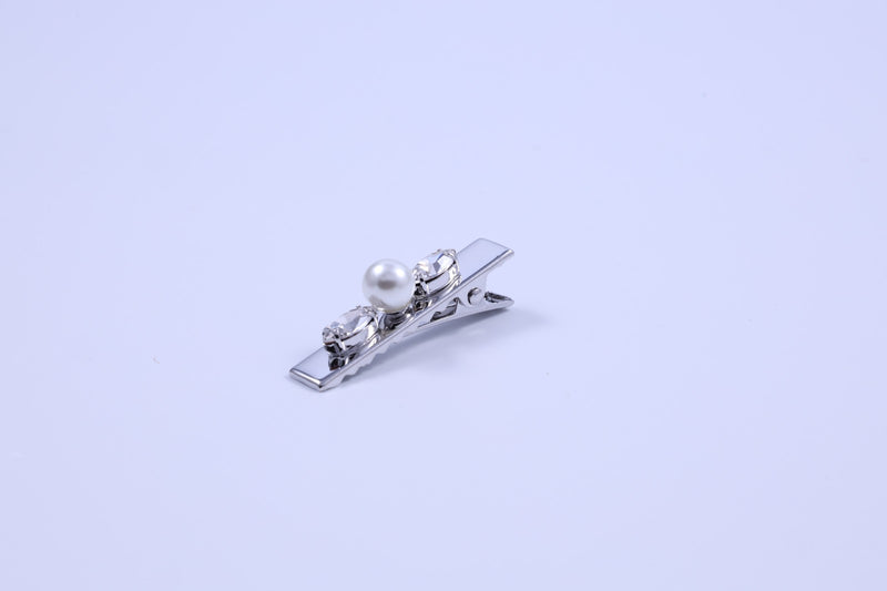 Crystal & Pearl Alligator Hair Clip