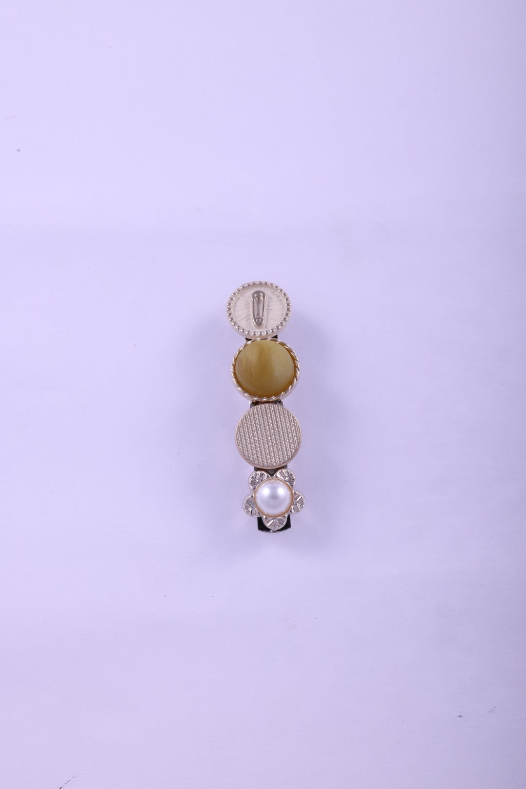 Mixed Resin & Pearl Accent Hair Clip