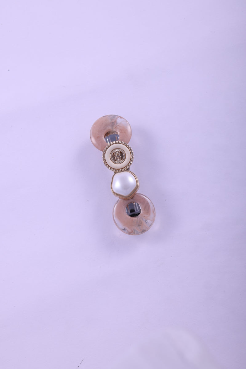 Filigree Shield & Faux Pearl Drop Hair Clip