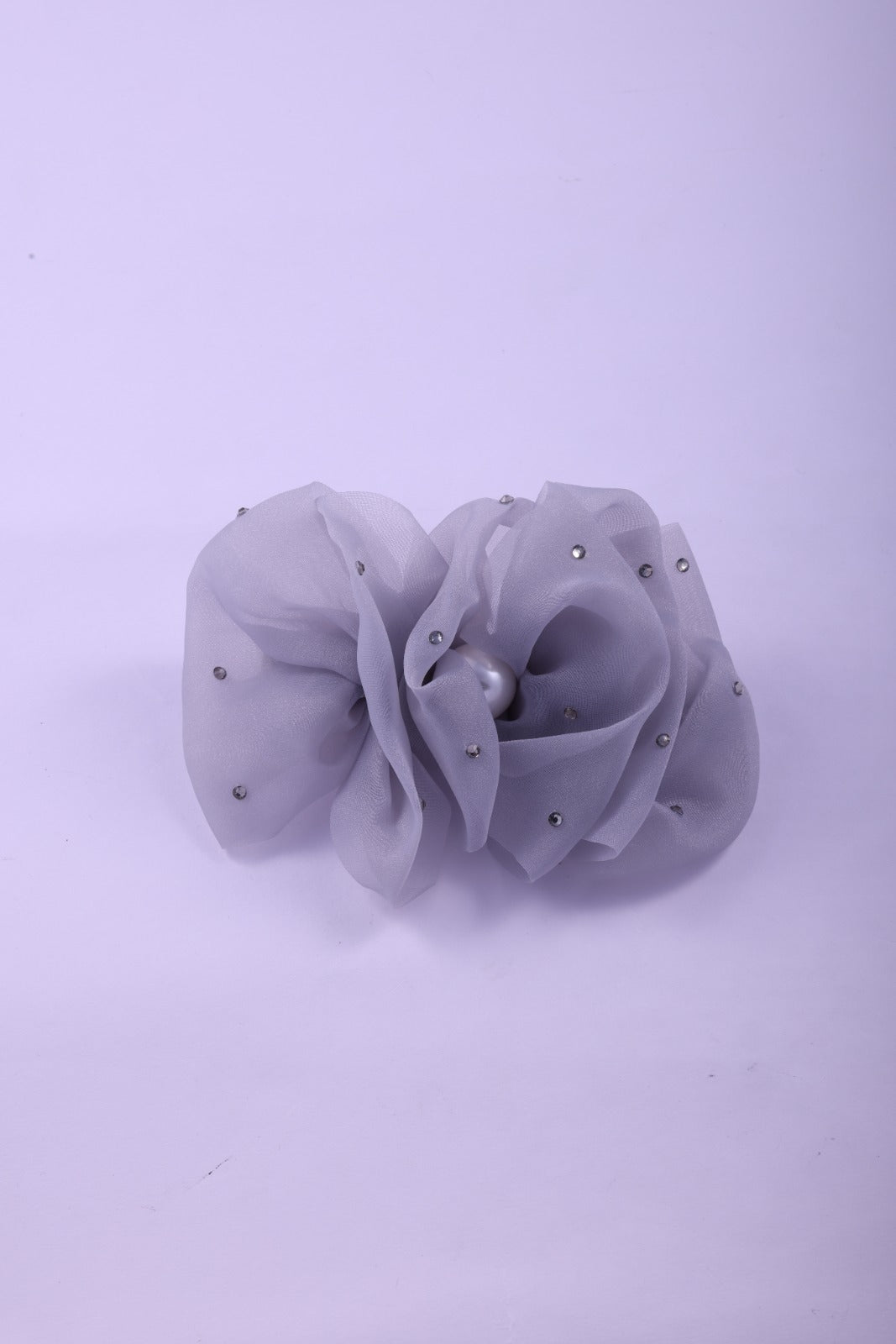 Organza Rhinestone & Pearl Hair Clip