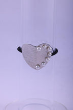 Textured Gold & Faux Pearl Elastic Hair Tie