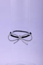 Textured Gold & Faux Pearl Elastic Hair Tie