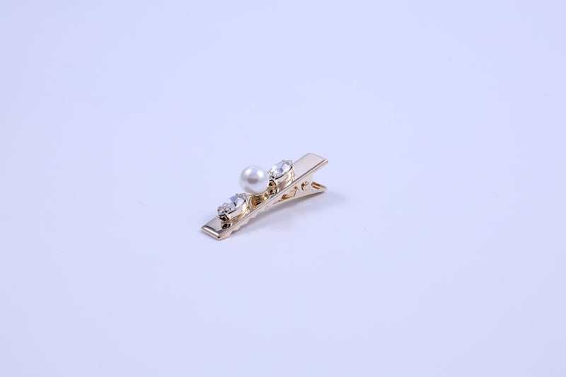 Crystal & Pearl Alligator Hair Clip