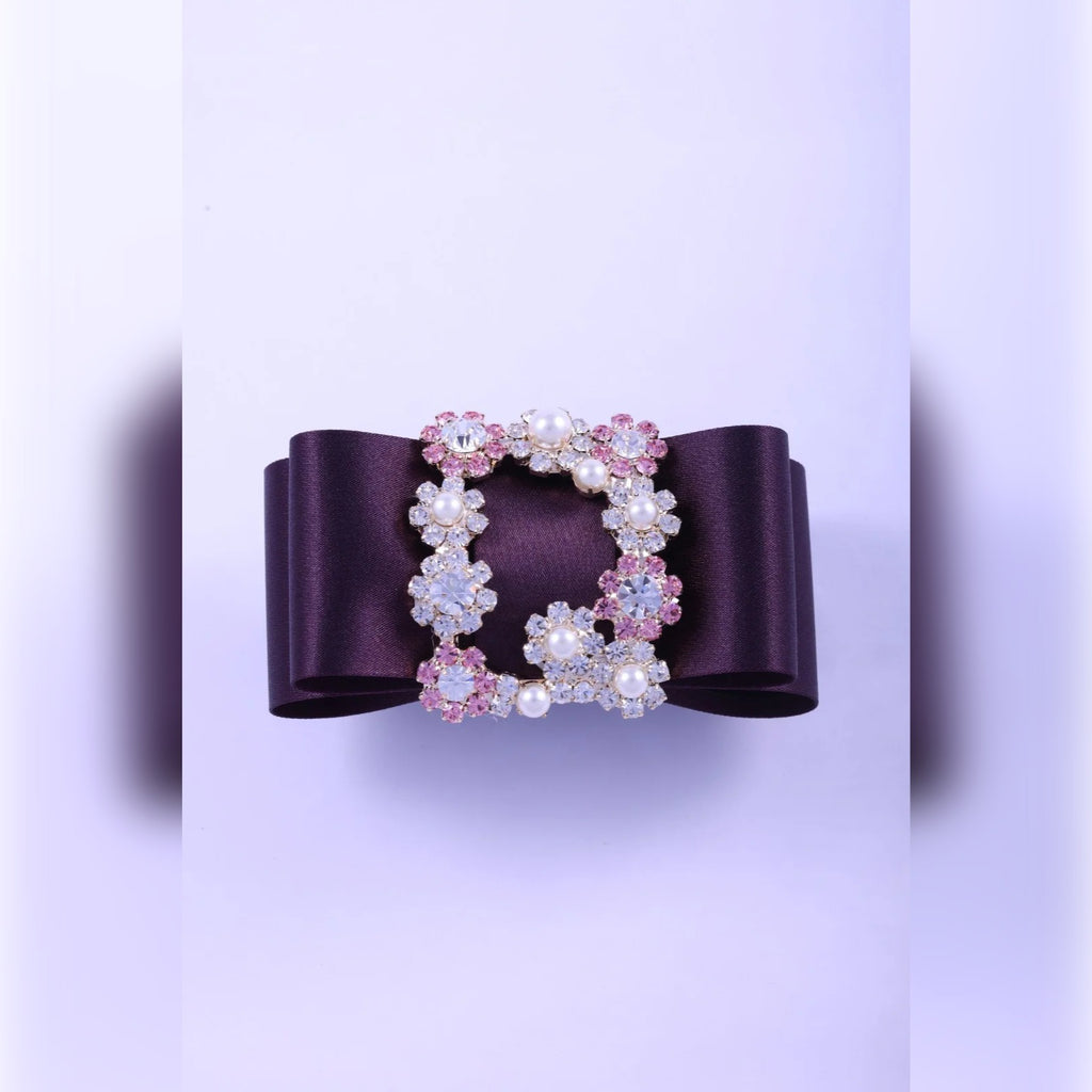 Grosgrain Bow & Rhinestone Buckle Hair Clip | Vybe Global Store - Image 8