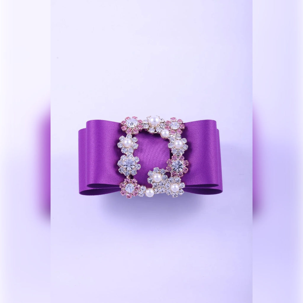 Grosgrain Bow & Rhinestone Buckle Hair Clip | Vybe Global Store - Image 4
