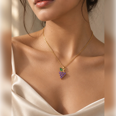 Crystal Grape Cluster Necklace
