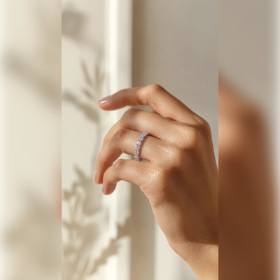 Prong-Set Crystal Eternity Ring
