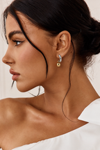 Two-Tone Ball Hoop Earrings