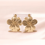 Textured Floral Hoop Earring | Vybe Global Store - Image 8