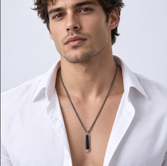 Black Bar Pendant Chain