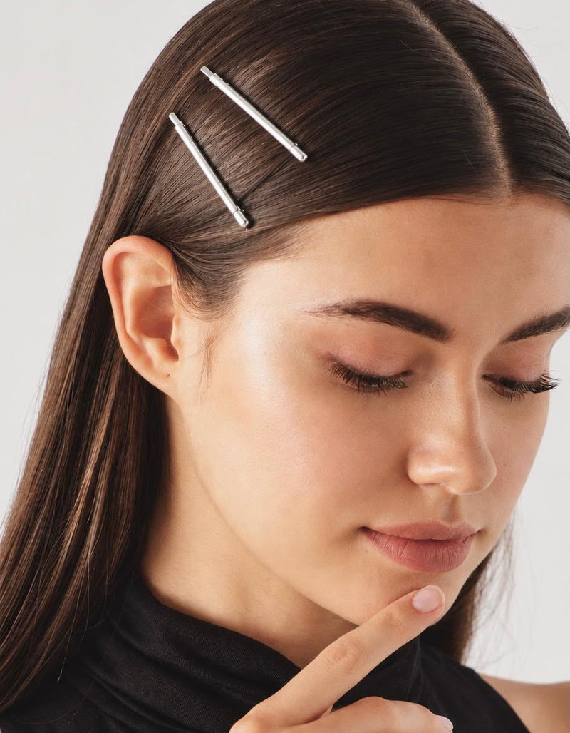 Minimalist Classic Seek Metallic Bobby Pins Set 2