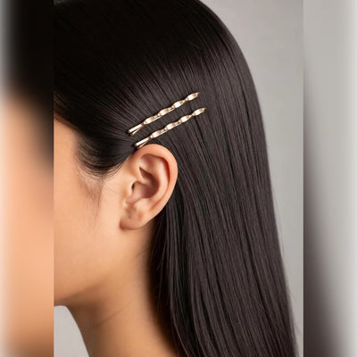 Minimalist braided twist Metallic Bobby Pins Set