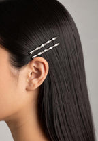 Minimalist braided twist Metallic Bobby Pins Set