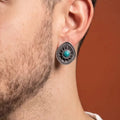 Turquoise Sunburst Concho Earrings | Vybe Global Store