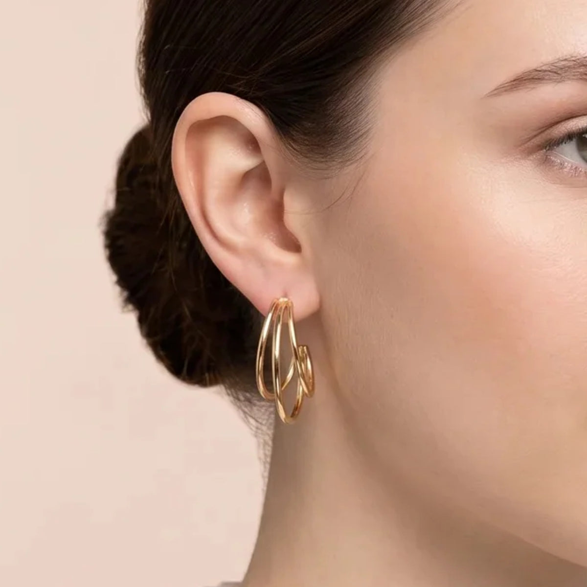 Gold Layered Wire Hoop Earrings | Vybe Global Store