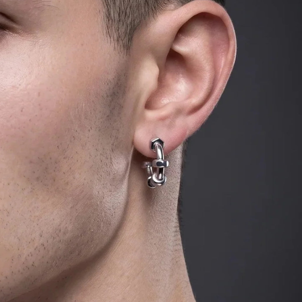 Bolt Link Hoop Earrings | Vybe Global Store